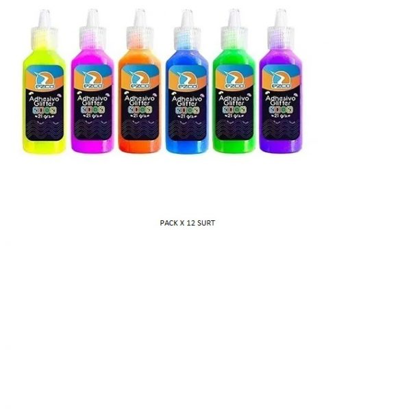 GLITTER GLUE NEON SURT X12